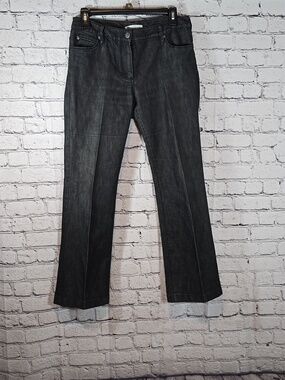 Kenneth Cole Black Trouser-Style Wide Leg Jeans Size 8